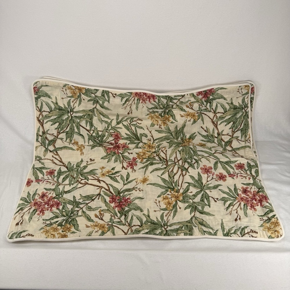 Ralph Lauren Chaps Key Biscayne Floral Corded Cotton Standard Pillow Sham Set